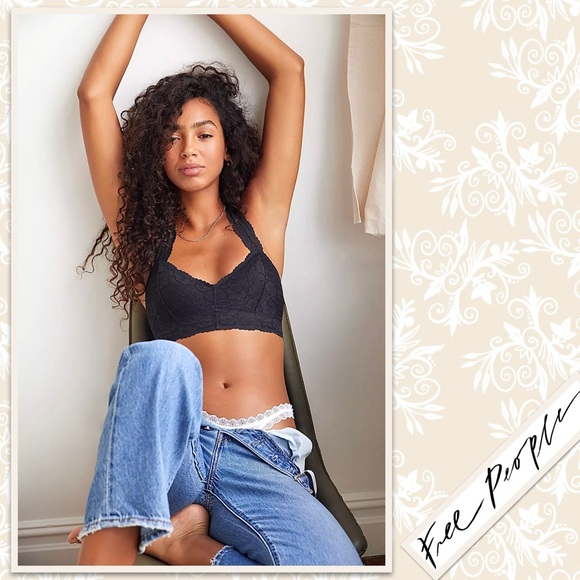 Free People Galloon Lace Raceback Bralette in Black - Picture 5 of 13